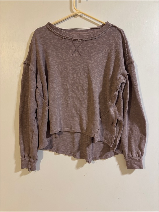 We The Free Tops - We The Free Distressed Cropped Crewneck Sweatshirt - light purple